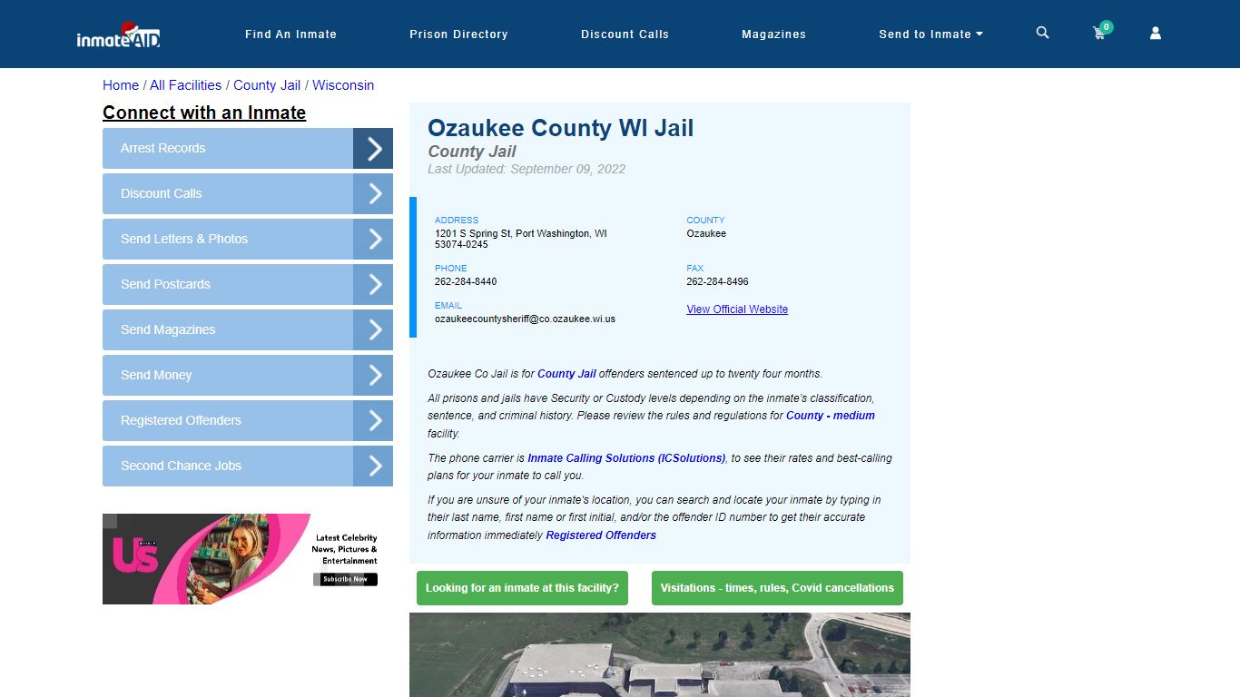 Ozaukee County WI Jail - Inmate Locator - Port Washington, WI